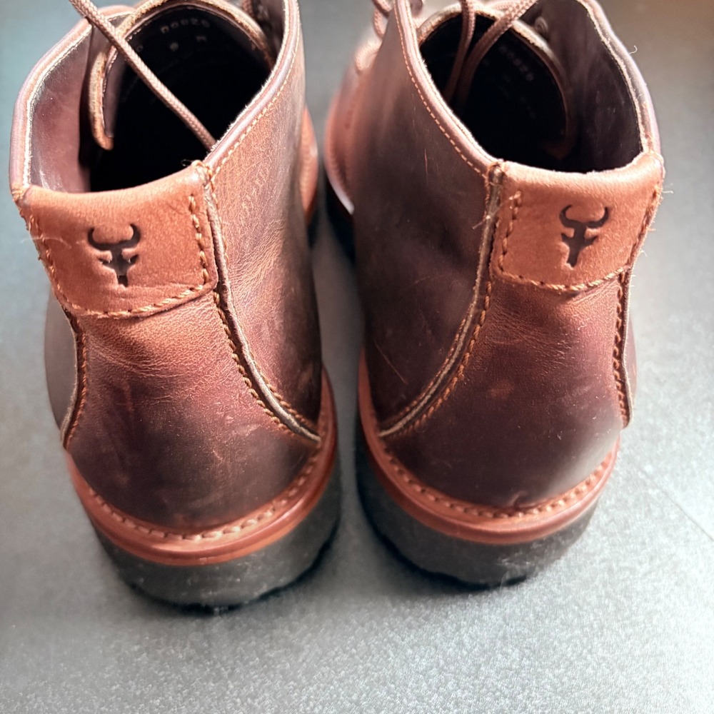 H.S. Trask leather Men Sz 9‎ Brown Chukka Ankle Boots durable Chelsea distressed - Picture 7 of 10